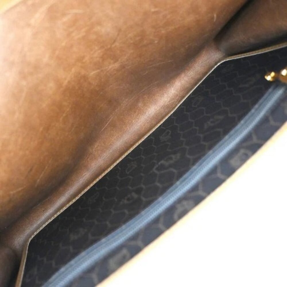 CHRISTIAN DIOR Honeycomb Chain Shoulder Bag PVC Leather Brown Gray GHW 39EG208 - Picture 10 of 14